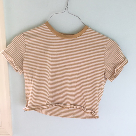 Brandy Melville Tops - Yellow striped t shirt